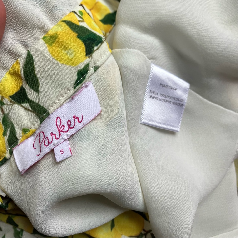 Parker Yellow Lemon Open Back Halter Top Blouse size Small - Picture 9 of 10